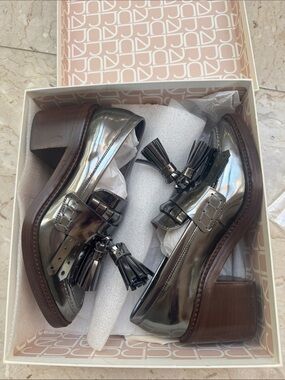Ulla Johnson Metallic Silver Tassel Loafers